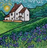 Iris In Bloom by Scarlett Raven, oil on canvas, offered Apr 2024