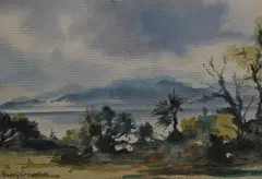 Evening on the Sands at Galmpton, Devon by Bardy Crewdson, watercolor, offered Apr 2024
