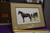 A horse and carriage by Jennifer Shaw, gouache, offered Mar 2024