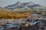 The Black Cuillin from Sligachan by Jean Thomas, watercolour, sold Mar 2024