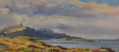 Tianavaig From Sconcer, Isle of Skye by Jill Aldersley, watercolour, sold Mar 2024