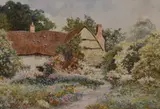 A cottage garden by William Stephen Coleman, 1894, watercolour, offered Mar 2024