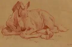 Sanguine drawing by Winifred Austen, drawing, sold Mar 2024