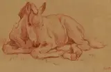 Sanguine drawing by Winifred Austen, drawing, sold Mar 2024