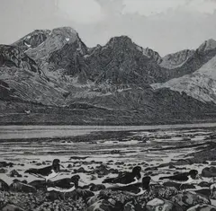 Blaven and Clach Glas by Jean Thomas, etching, sold Mar 2024