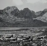 Blaven and Clach Glas by Jean Thomas, etching, sold Mar 2024