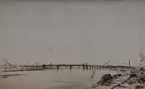 Runcorn Bridge, Cheshire by James Hamilton Hay, etching, sold Mar 2024