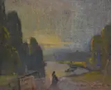 The Thames at Brentford by William Josiah Redworth, pastel, offered Mar 2024