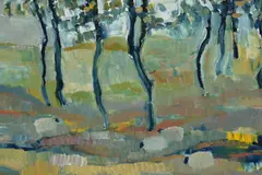 June: Copse by Karen Wallbank, oil on canvas, sold Feb 2024