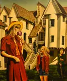 Title Unknown - A hyperrealistic style painting by Eric Scott, oil on canvas, offered Feb 2024