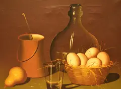 A still life arrangement depicting a clutch of by Violette de Mazia, oil on canvas, sold Feb 2024