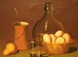 A still life arrangement depicting a clutch of by Violette de Mazia, oil on canvas, sold Feb 2024