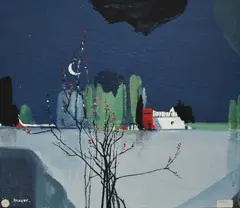 Landscape II by William Edgar Mayer, oil on board, offered Feb 2024