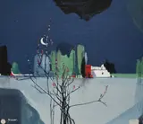 Landscape II by William Edgar Mayer, oil on board, offered Feb 2024