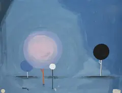 Landscape III by William Edgar Mayer, oil on board, offered Feb 2024