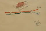 Edward Hopper 1940 Gas, abstract composition by Stephen Farthing, 2010, mixed media, offered Feb 2024