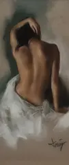 A seated female nude by Domingo Álvarez Gómez, pastel, sold Feb 2024