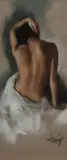 A seated female nude by Domingo Álvarez Gómez, pastel, sold Feb 2024