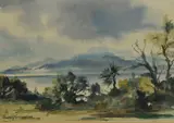 Evening on the Sands at Galmpton, Devon by Bardy Crewdson, watercolor, offered Feb 2024