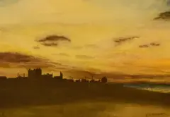 Sunset From Stanah by Eric Sampson, watercolour, sold Feb 2024