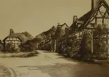 Trees at Otterton by Selma Lane, etching, offered Feb 2024