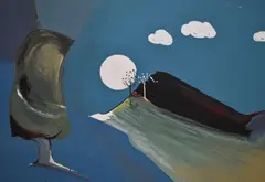 Landscape Forms VII by William Edgar Mayer, 1997, oil on board, sold Feb 2024