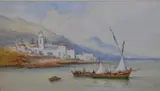 An Italian coastal landscape with by Frank Catano, watercolour and gouache, offered Feb 2024