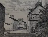 Main Street, Preesall by Alfred Wainwright, ink, sold Feb 2024