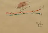 Edward Hopper 1940 Gas, abstract composition by Stephen Farthing, 2010, mixed media, offered Jan 2024