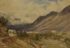 In The Ogwen Valley by Thomas Baker, 1861, watercolour, sold Jan 2024