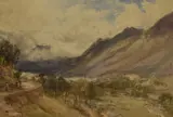 In The Ogwen Valley by Thomas Baker, 1861, watercolour, sold Jan 2024