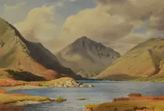 Wastwater, Lake District by Geoffrey Herbert Pooley, watercolour, sold Jan 2024
