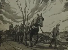 March by Mary E. Thomason, engraving, sold Jan 2024