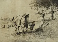 Hay Making by Henry Jackson Simpson, etching, offered Jan 2024
