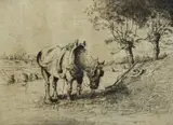 Hay Making by Henry Jackson Simpson, etching, offered Jan 2024