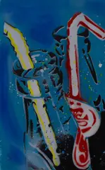 Pop Fizz II by Sarah Graham, mixed media on paper, offered Jan 2024