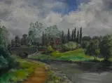 Peak Forest Canal by Kenneth Miles, acrylic, offered Jan 2024