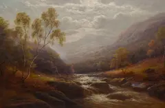On The Lledr, N.Wales by William Mellor, oil on canvas, sold Jan 2024