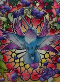 Hummingbird by Mars Navarro, mixed media, offered Jan 2024
