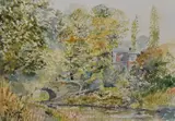 Captain Clark's Bridge by Owen L. Traynor, watercolour, offered Jan 2024