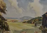 Black Hambledon, from Osmotherley by April Kent, watercolour, sold Jan 2024