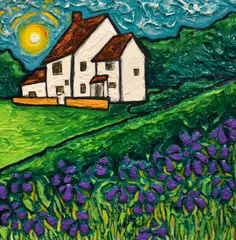 Iris In Bloom by Scarlett Raven, oil on canvas, offered Dec 2023