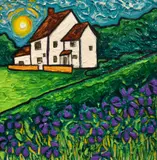 Iris In Bloom by Scarlett Raven, oil on canvas, offered Dec 2023