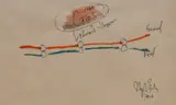 Edward Hopper 1940 Gas, abstract composition by Stephen Farthing, 2010, mixed media, offered Dec 2023