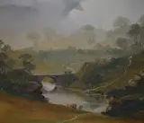 A Scottish Highland landscape depicting cattle by Peter M. Drewett, 1983, oil on canvas, sold Dec 2023