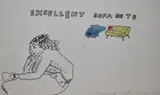 Excellent Sofa Sets by Humphrey Ocean, 1997, ink, offered Dec 2023