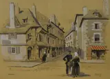 Dinan by Helen McKie, watercolour and gouache, offered Dec 2023