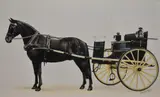 A horse and carriage by Jennifer Shaw, gouache, offered Dec 2023
