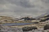 A tarn winter landscape by James Ingham Riley, watercolour, offered Dec 2023