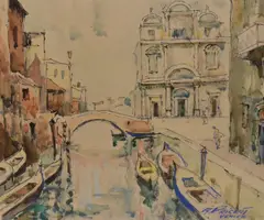 Montmartre by Raphael Pricert, watercolour, offered Dec 2023